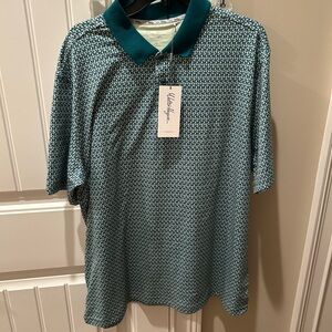Walter Hagen Teal and White Polo Shirt